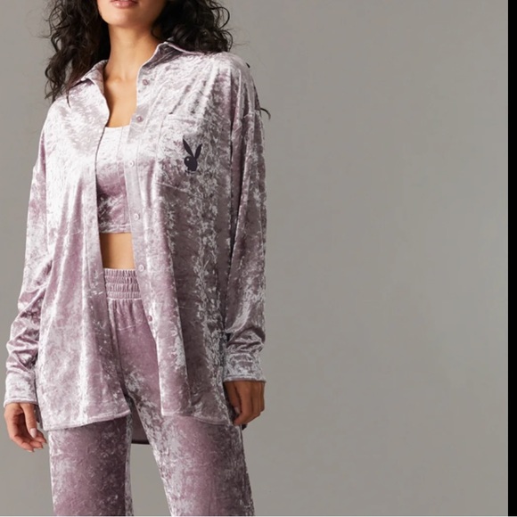 NWT Ladies Playboy Purple Crushed Velour Shacket velvet soft feel brand new Soft - Picture 6 of 12